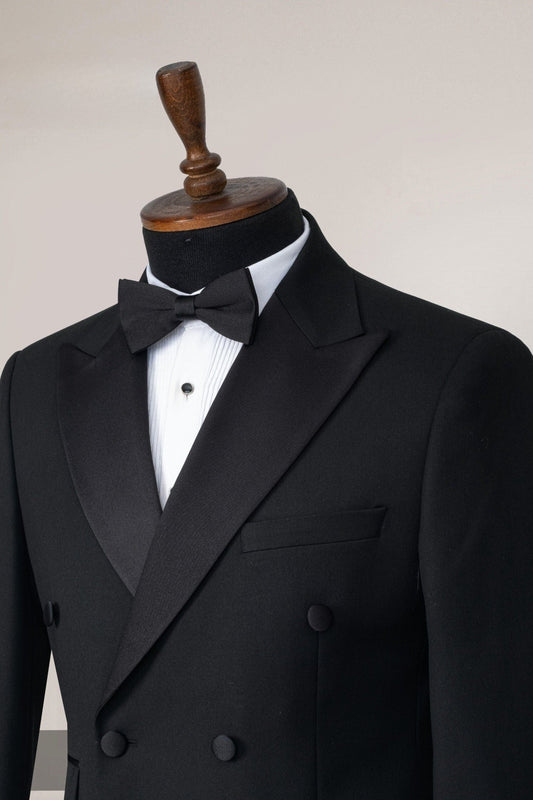 Black Double - Breasted Tuxedo Package – Sharp, Sleek, and Timeless - ABR Custom Tailors