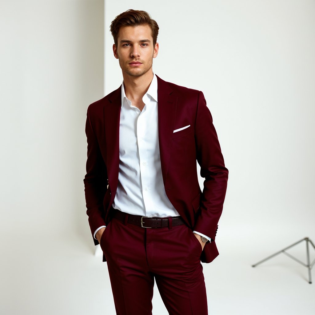 Burgundy Suit - ABR Custom Tailors