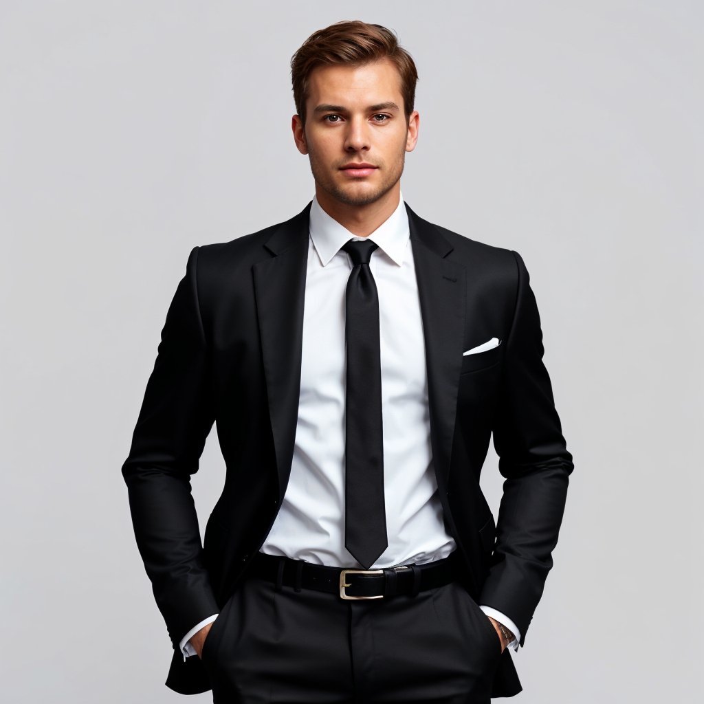 Classic Black Suit with Black Accessories – Rental Collection - ABR Custom Tailors
