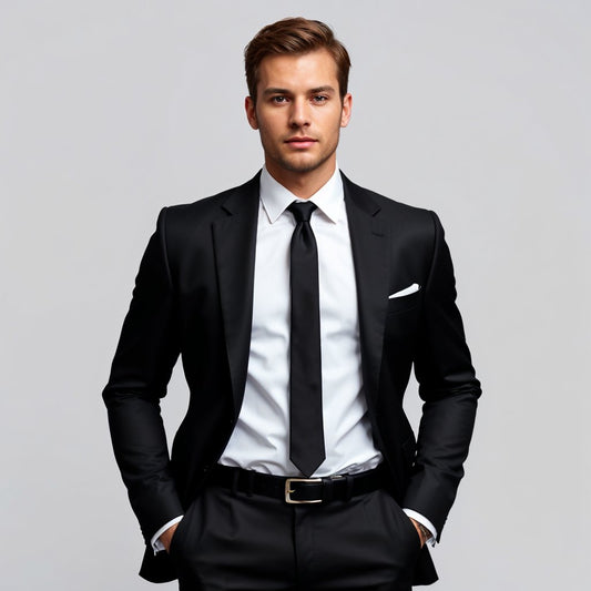 Classic Black Suit with Black Accessories – Rental Collection - ABR Custom Tailors