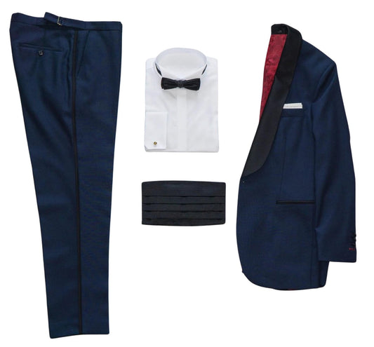 Classic Navy Blue Tuxedo Set - ABR Custom Tailors