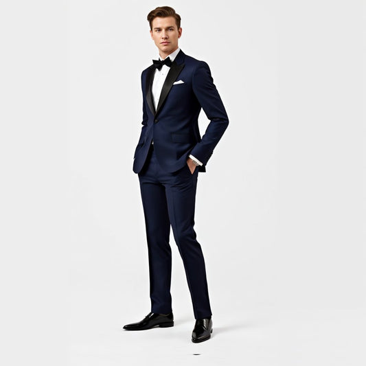 Classic Navy Blue Tuxedo Set - Rental Collection - ABR Custom Tailors