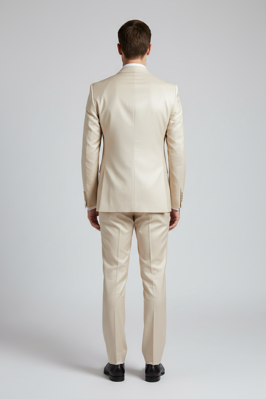 Champagne Ivory Peak Lapel Tuxedo