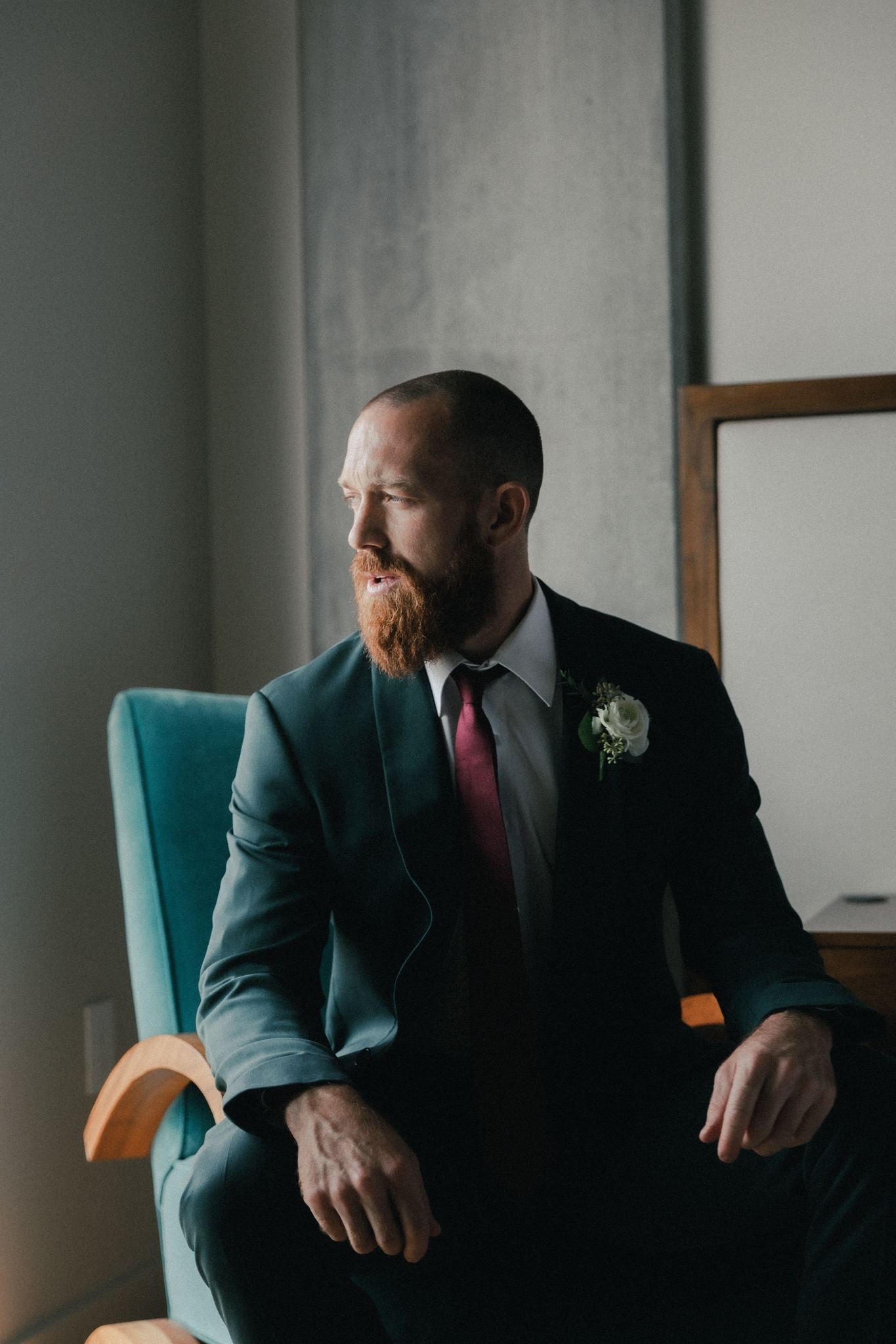 A handsame man wears custom made Tuxedo form FastFitTailors in Greensboro