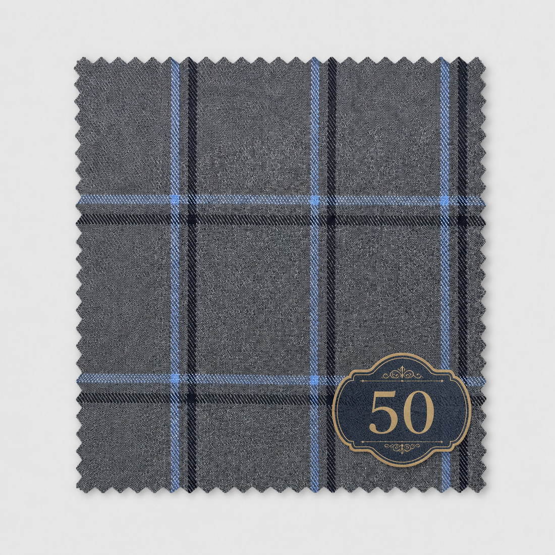 Charcoal Gray Sharkskin Windowpane Suit