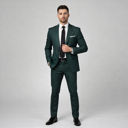 Dark Green Suit with Black Accessories – Rental Collection – ABR Custom  Tailors