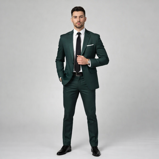 Dark Green Suit with Black Accessories – Rental Collection