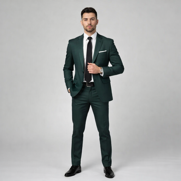 green emerald velvet dress Dark Green 3 Pieces Prom Men Suits ,Formal Dress Dinner Blazer Suits 2025 US36 / Dark Green main image 0