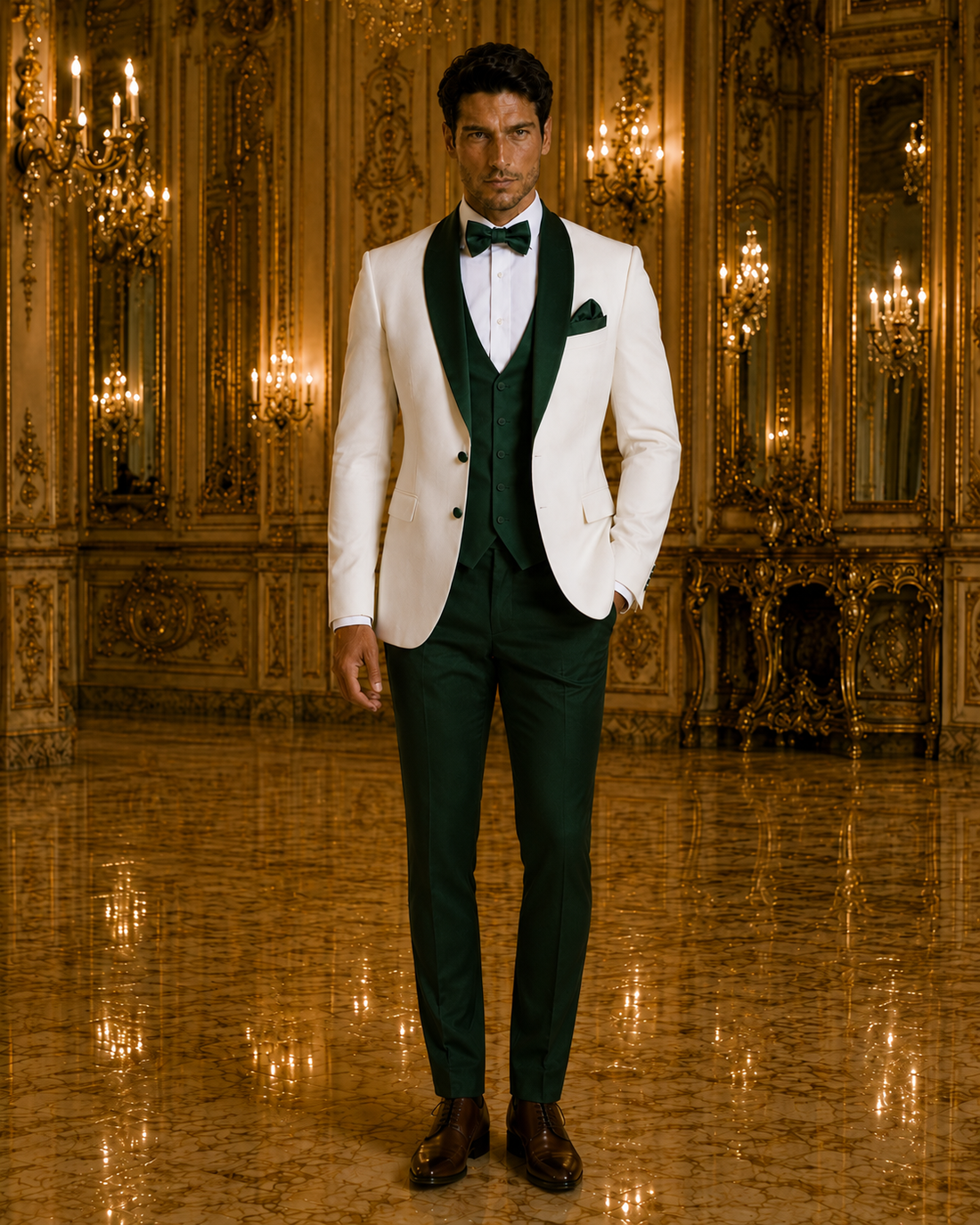 Ivory & Forest Green Signature Tuxedo