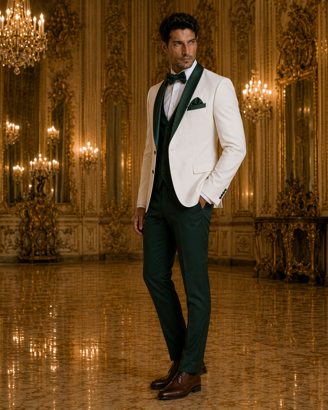Ivory & Forest Green Signature Tuxedo