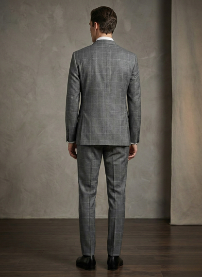 Charcoal Grey Windowpane Suit