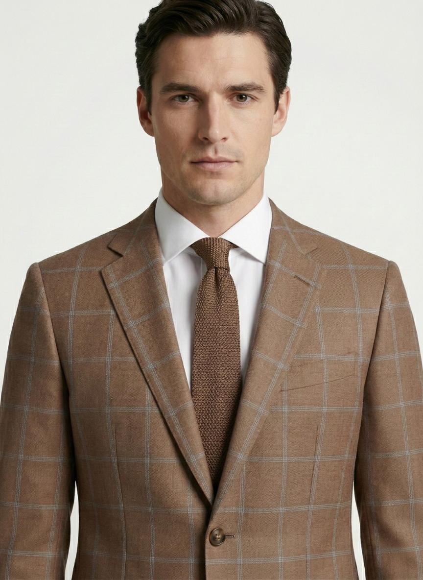 Brown Windowpane Sport Jacket – Designed by ALEX RAM
