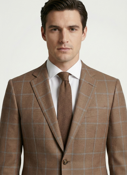 Brown Windowpane Sport Jacket – Designed by ALEX RAM