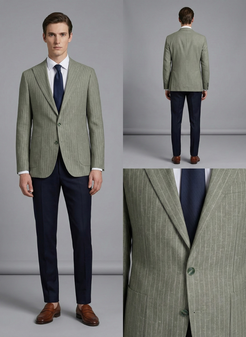 Sage Green Pinstripe Sport Jacket