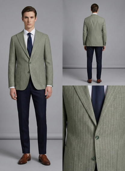 Sage Green Pinstripe Sport Jacket