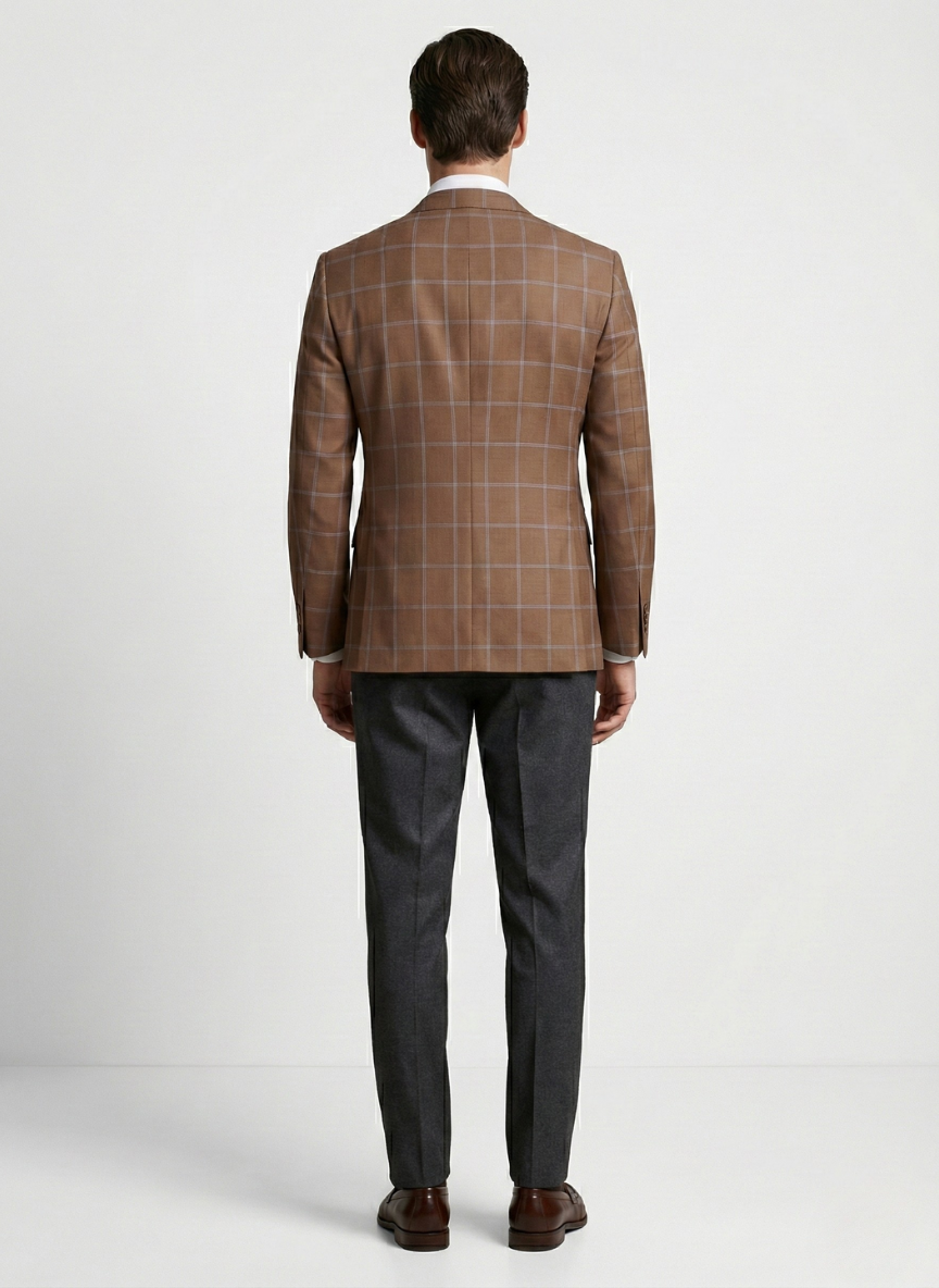 Brown Windowpane Sport Jacket – Designed by ALEX RAM
