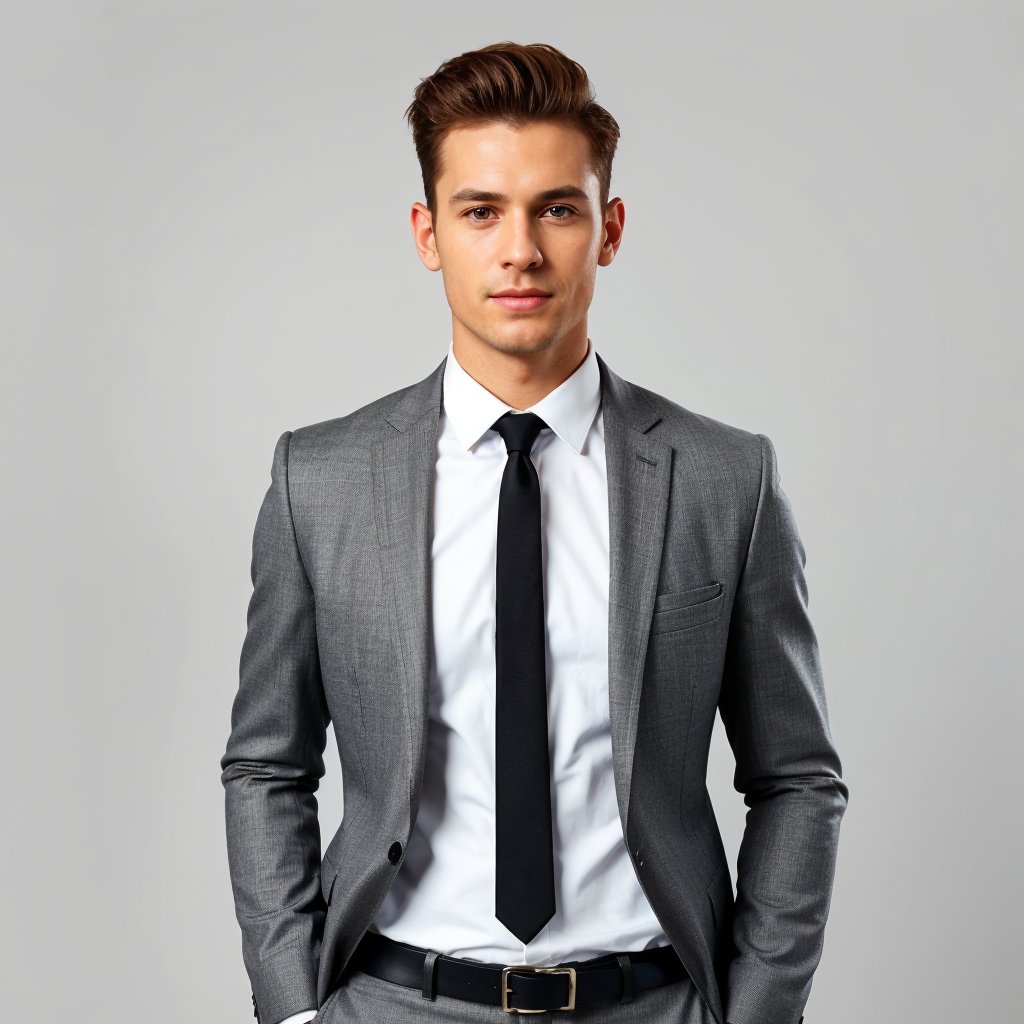 Classic Gray Suit with Black Accessories – Rental Collection - ABR Custom Tailors