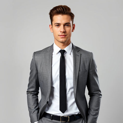 Classic Gray Suit with Black Accessories – Rental Collection - ABR Custom Tailors