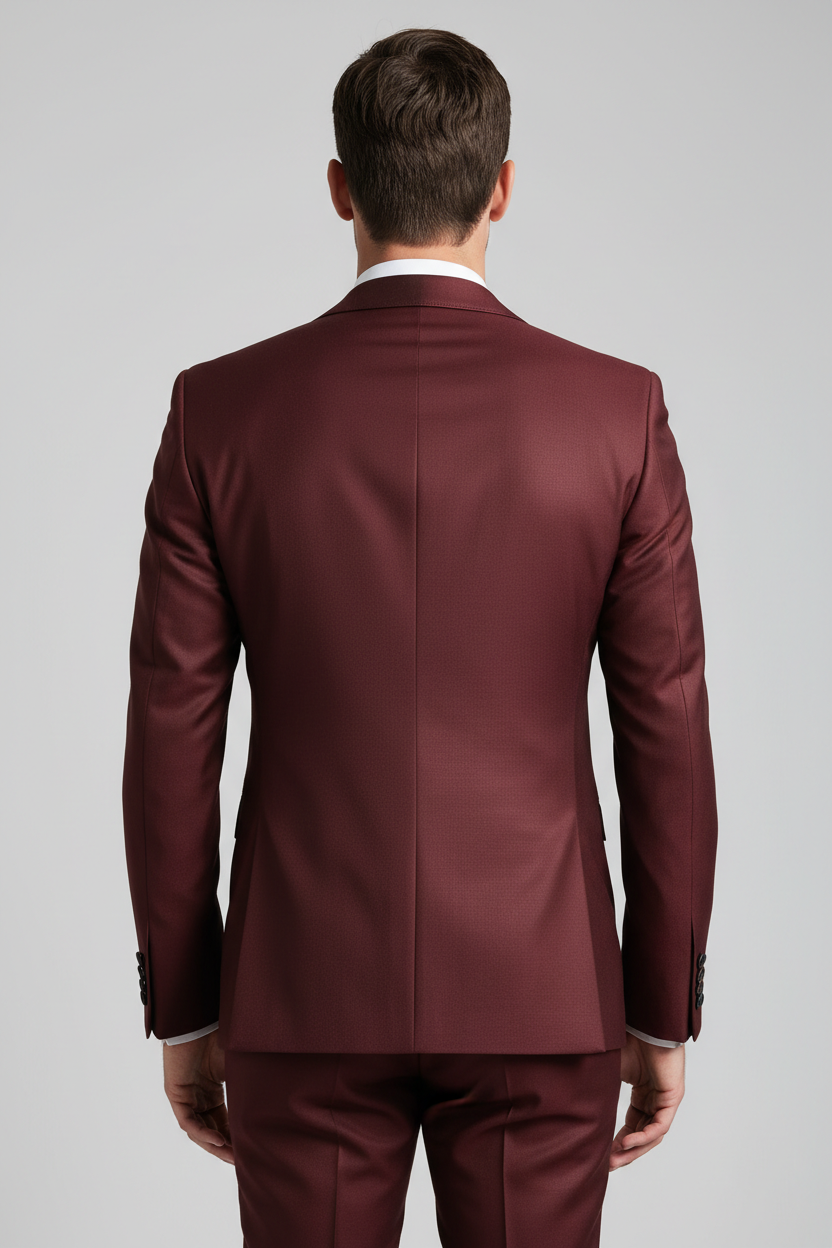 Burgundy Peak Lapel Tuxedo