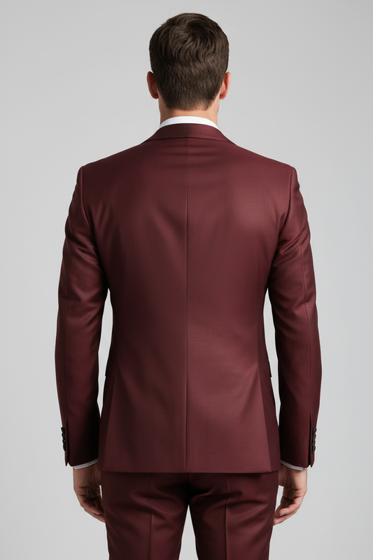 Burgundy Peak Lapel Tuxedo