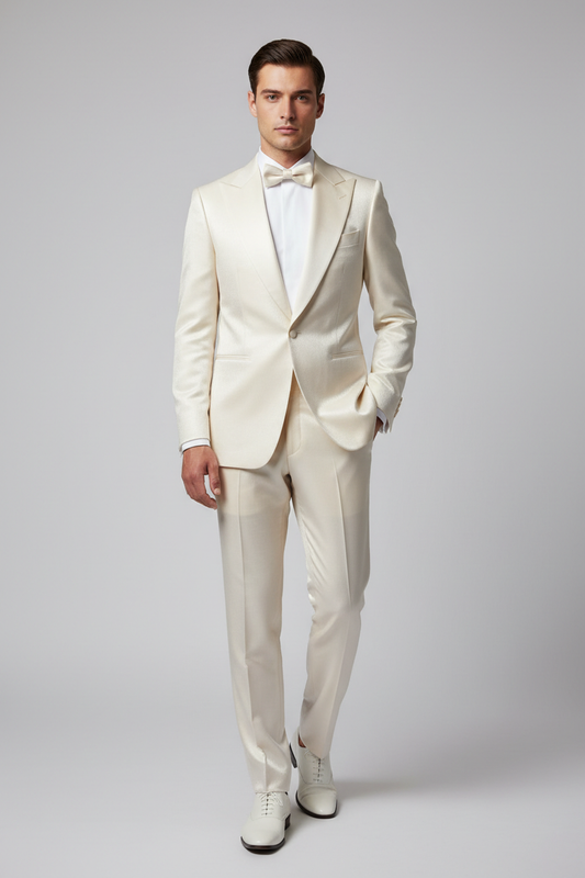 Champagne Ivory Peak Lapel Tuxedo