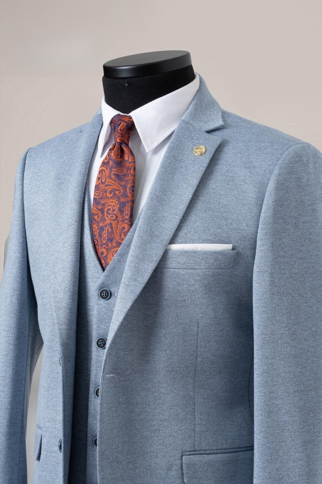 Light Blue Made - to - Measure Suit - ABR Custom Tailors