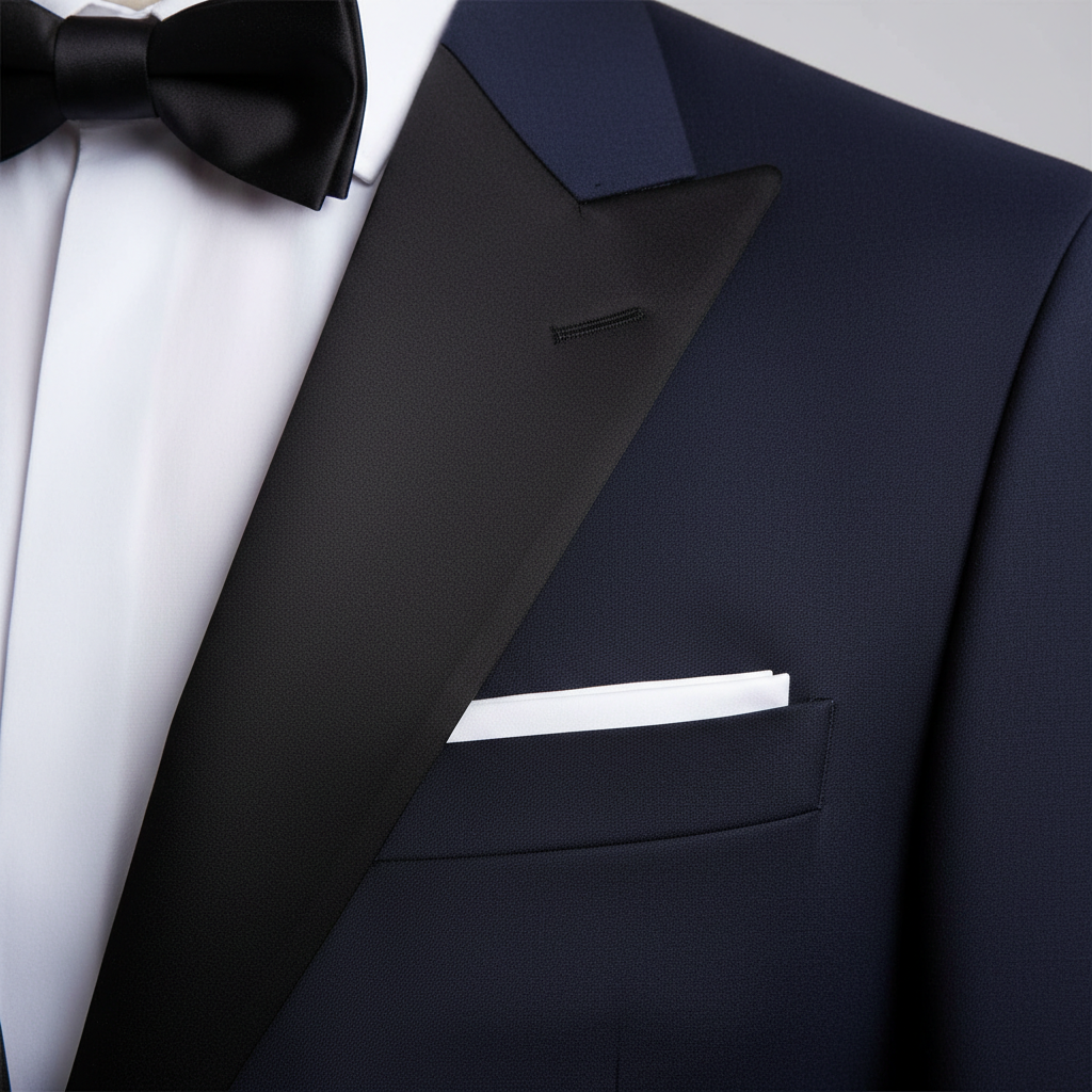 Navy Blue Tuxedo — Lapel Detail