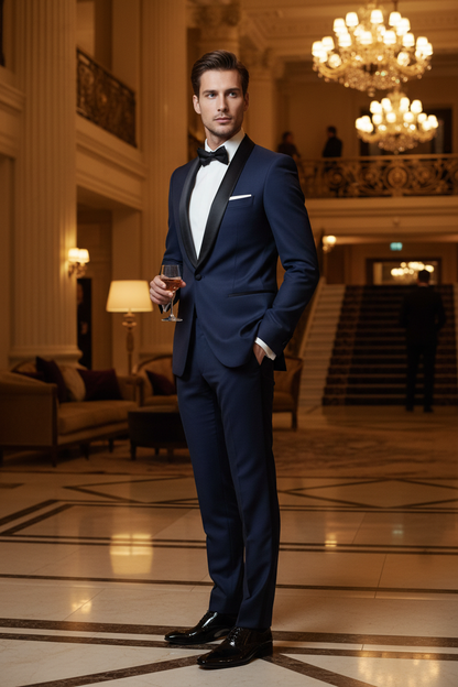Navy Blue Tuxedo — Lifestyle Shot