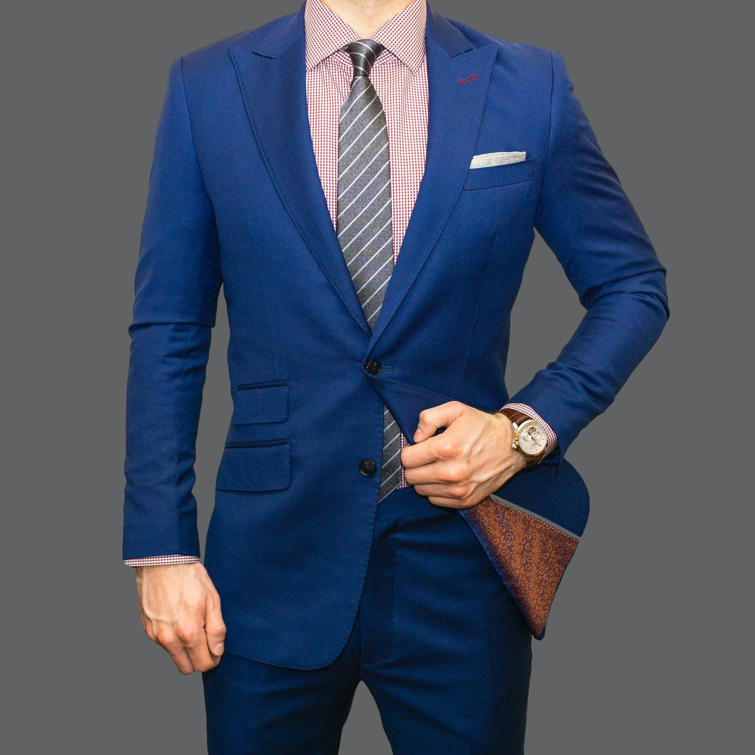 Custom Made suit Color Blue - FastFitTailors