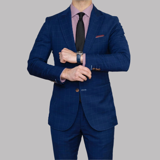 Custom Made Suit Color Blue - FastFitTailors