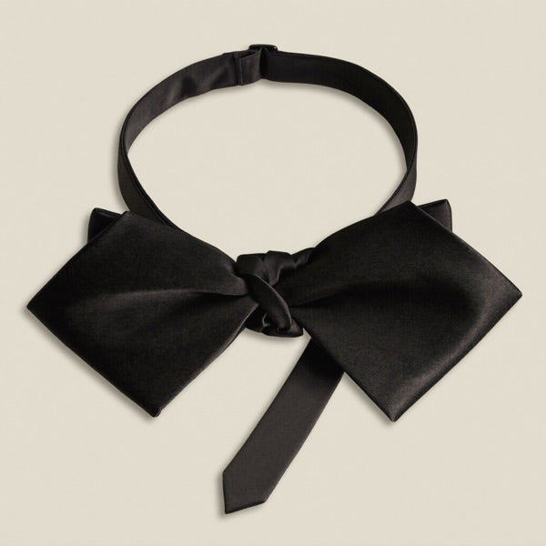 Black silk bow tie