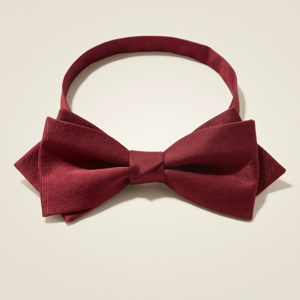 Burgundy silk bow tie