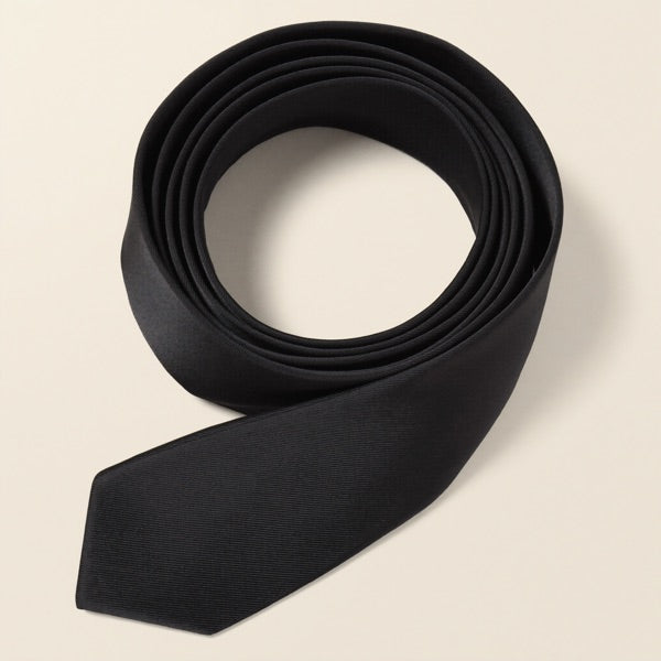 Black silk necktie
